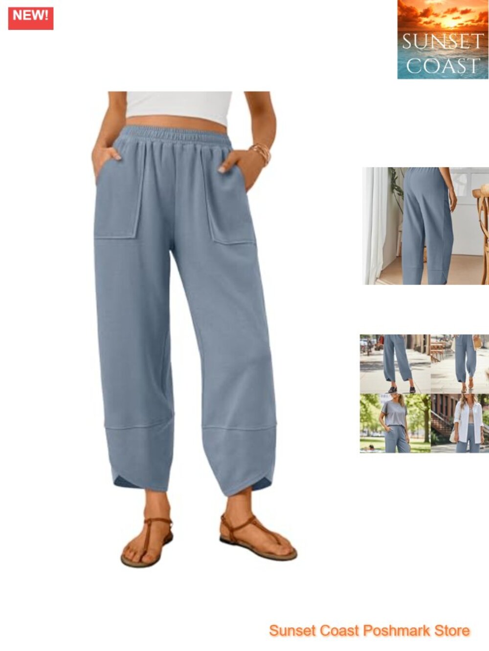 Women's Wide Leg Barrel Sweatpants Cotton Stretch Lounge Pants